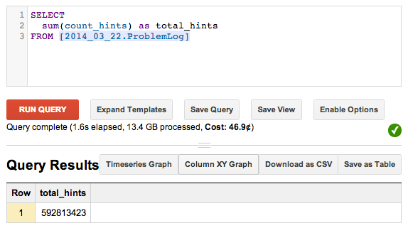 BigQuery Speed Example